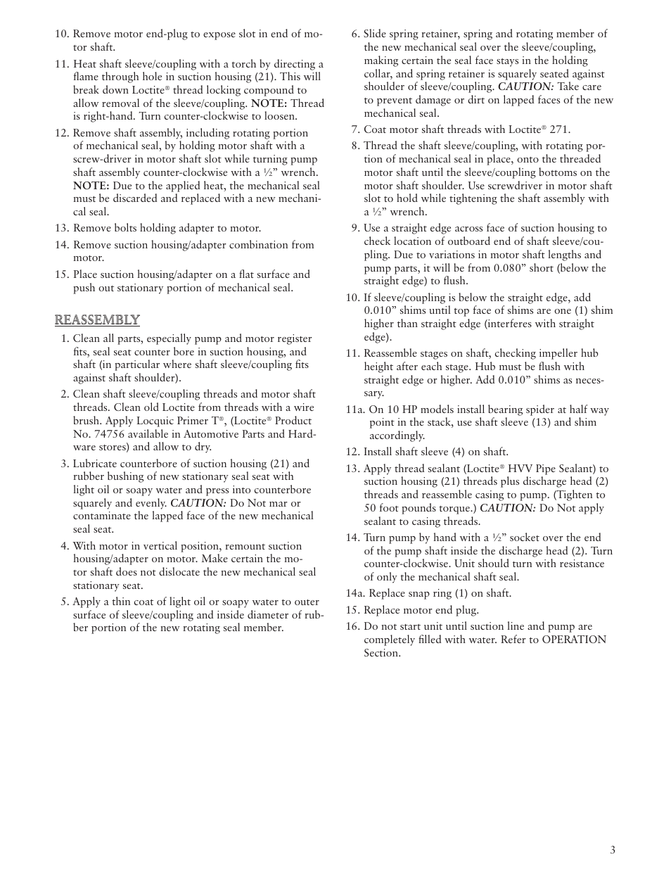 Xylem IM023 R03 Model 45HB-70HB Multi-Stage Centrifugal Booster Pump User Manual | Page 3 / 12