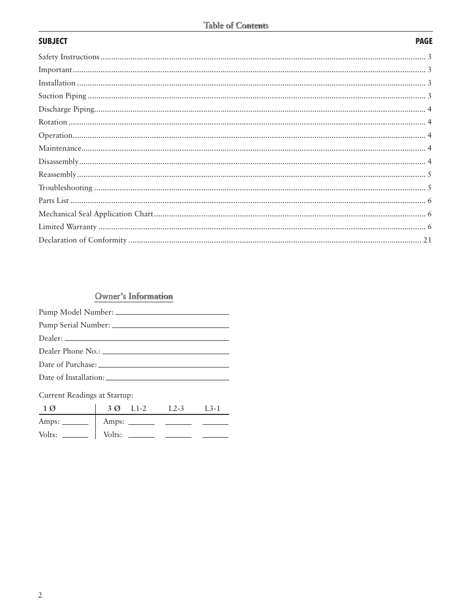 Xylem IM024 R06 Model LC User Manual | Page 2 / 24