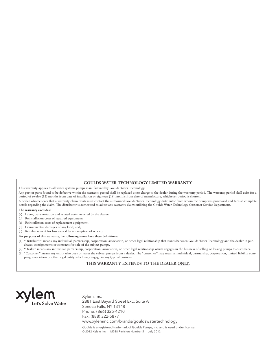 Xylem IM038 R05 Single Phase Single Seal Grinder Pump User Manual | Page 11 / 36