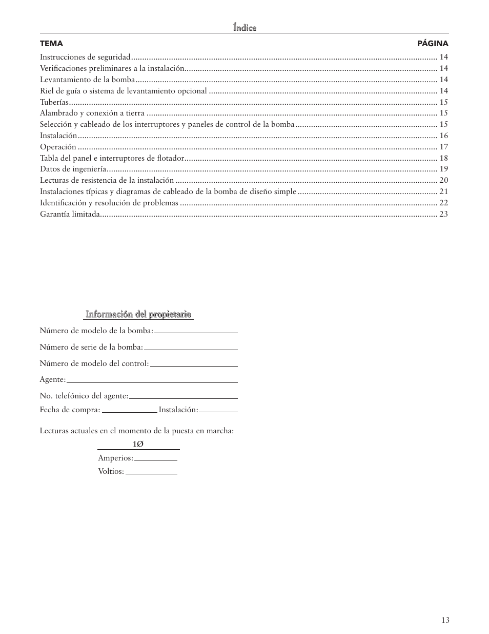 Xylem IM038 R05 Single Phase Single Seal Grinder Pump User Manual | Page 13 / 36