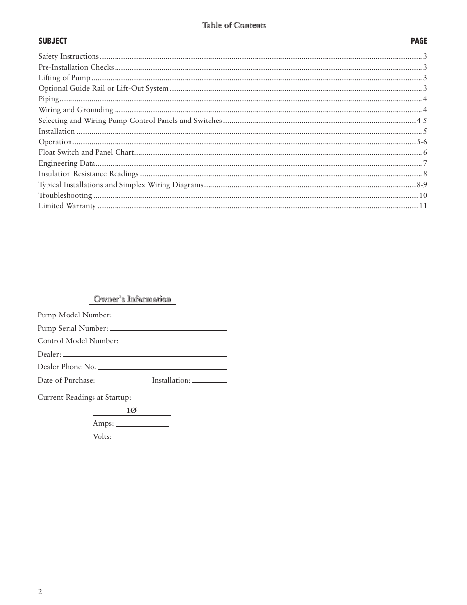 Xylem IM038 R05 Single Phase Single Seal Grinder Pump User Manual | Page 2 / 36