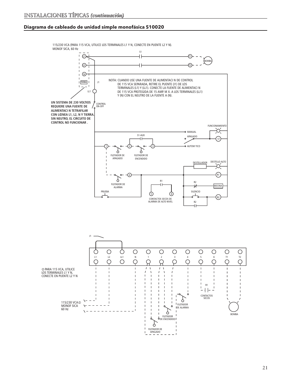 Instalaciones típicas (continuación) | Xylem IM038 R05 Single Phase Single Seal Grinder Pump User Manual | Page 21 / 36