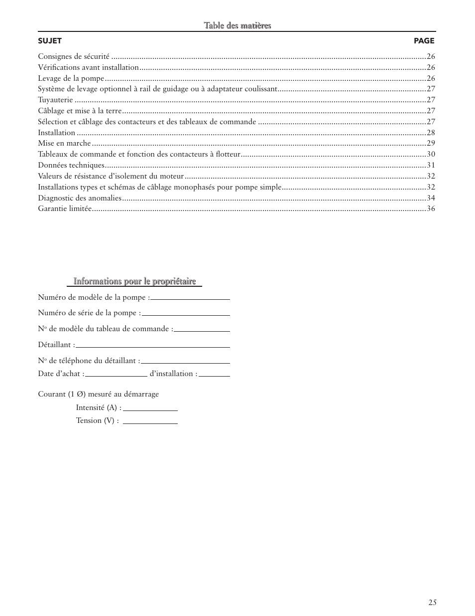 Xylem IM038 R05 Single Phase Single Seal Grinder Pump User Manual | Page 25 / 36
