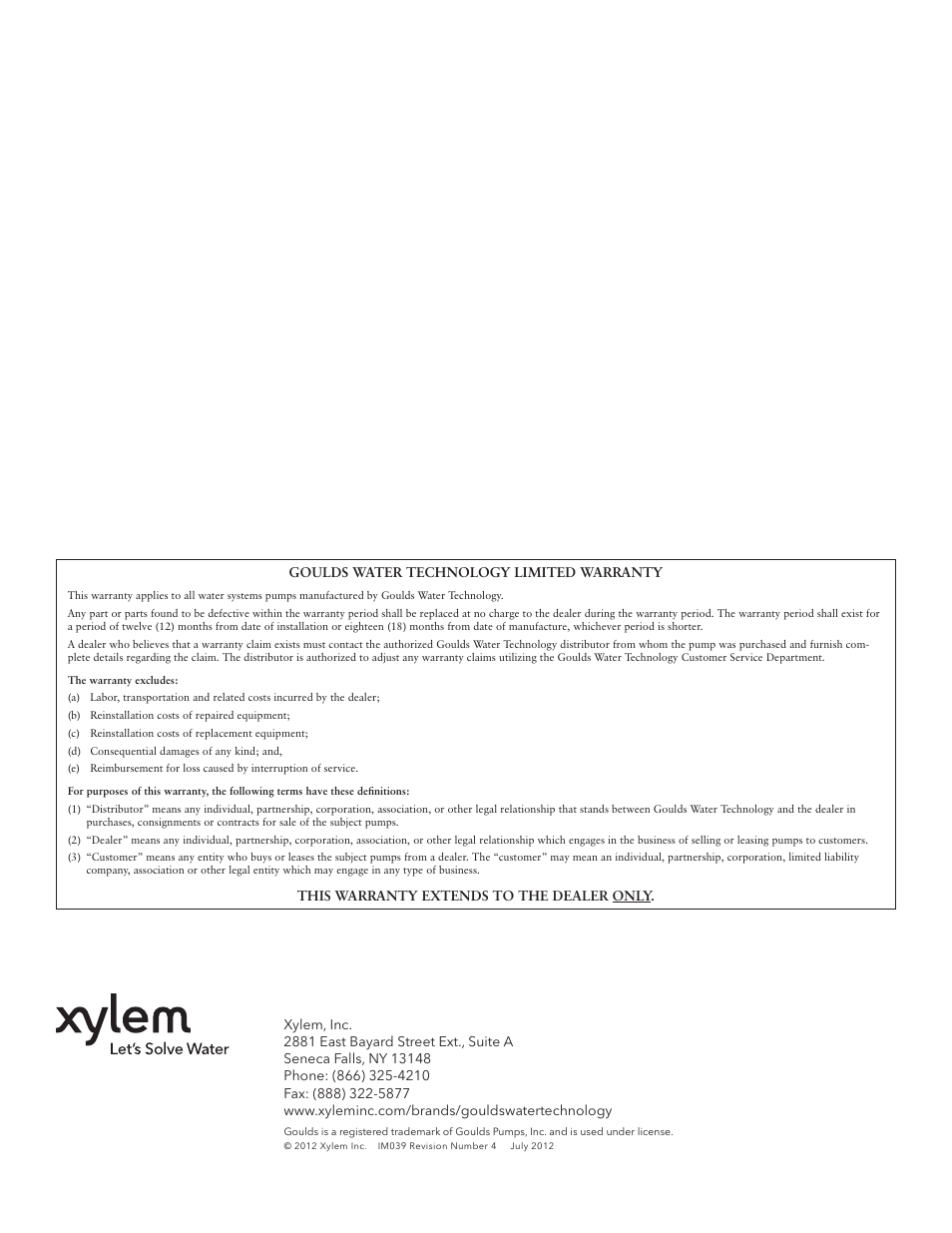 Xylem IM039 R04 Grinder Pumps 10 and 30 1_1/4 Discharge User Manual | Page 12 / 36