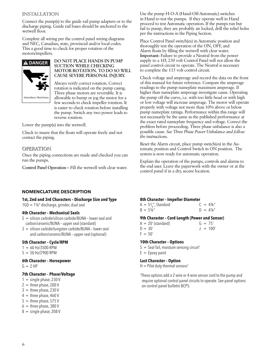 Xylem IM039 R04 Grinder Pumps 10 and 30 1_1/4 Discharge User Manual | Page 6 / 36