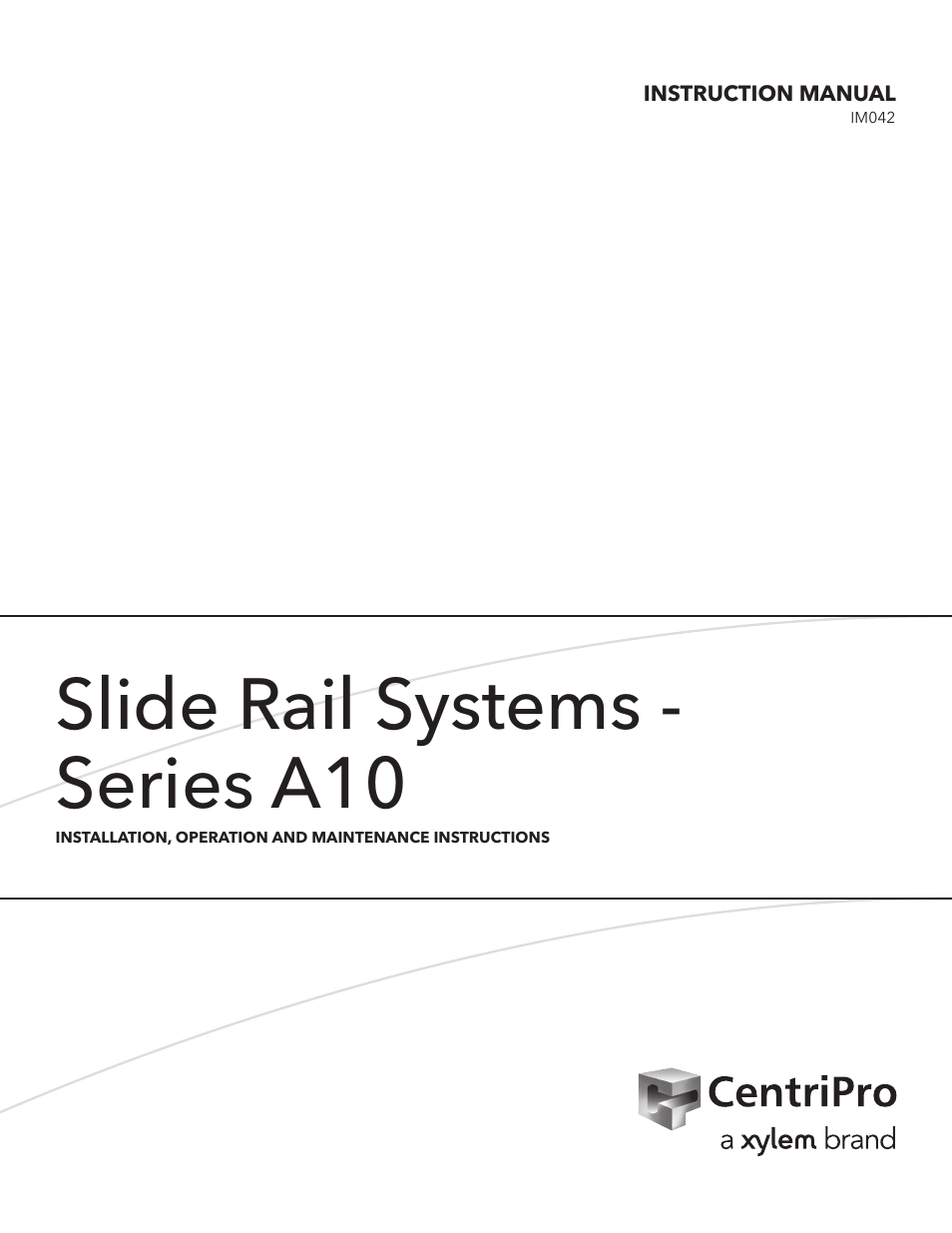 Xylem IM042 R03 Slide Rail Systems Series A10 & APD User Manual | 8 pages