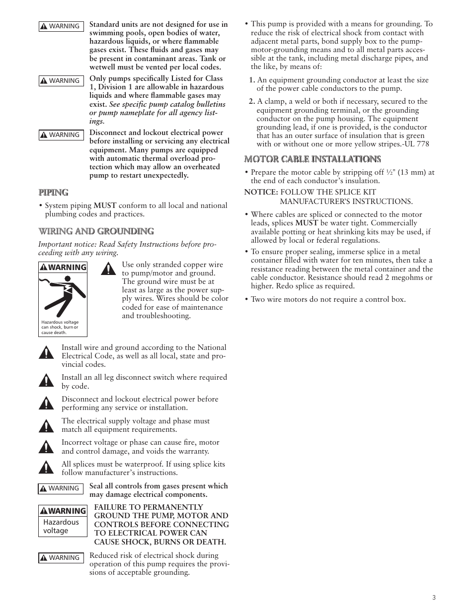 Xylem IM045 R03 High Head Effluent Pumps User Manual | Page 3 / 16