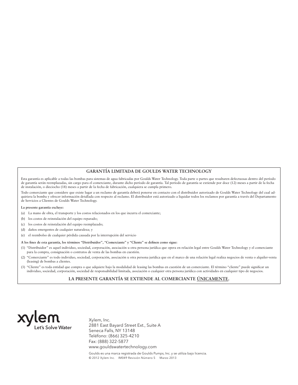 Xylem IM049 R05 IRRI-GATOR Self Priming Model GT User Manual | Page 16 / 24