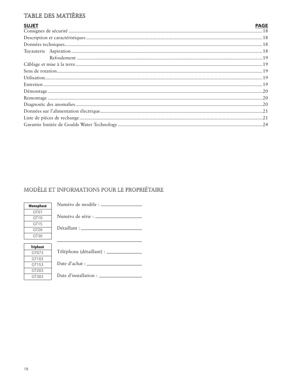Xylem IM049 R05 IRRI-GATOR Self Priming Model GT User Manual | Page 18 / 24