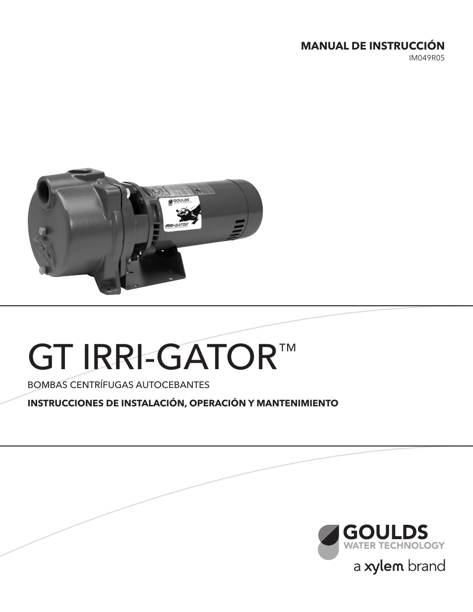 Gt irri-gator | Xylem IM049 R05 IRRI-GATOR Self Priming Model GT User Manual | Page 9 / 24