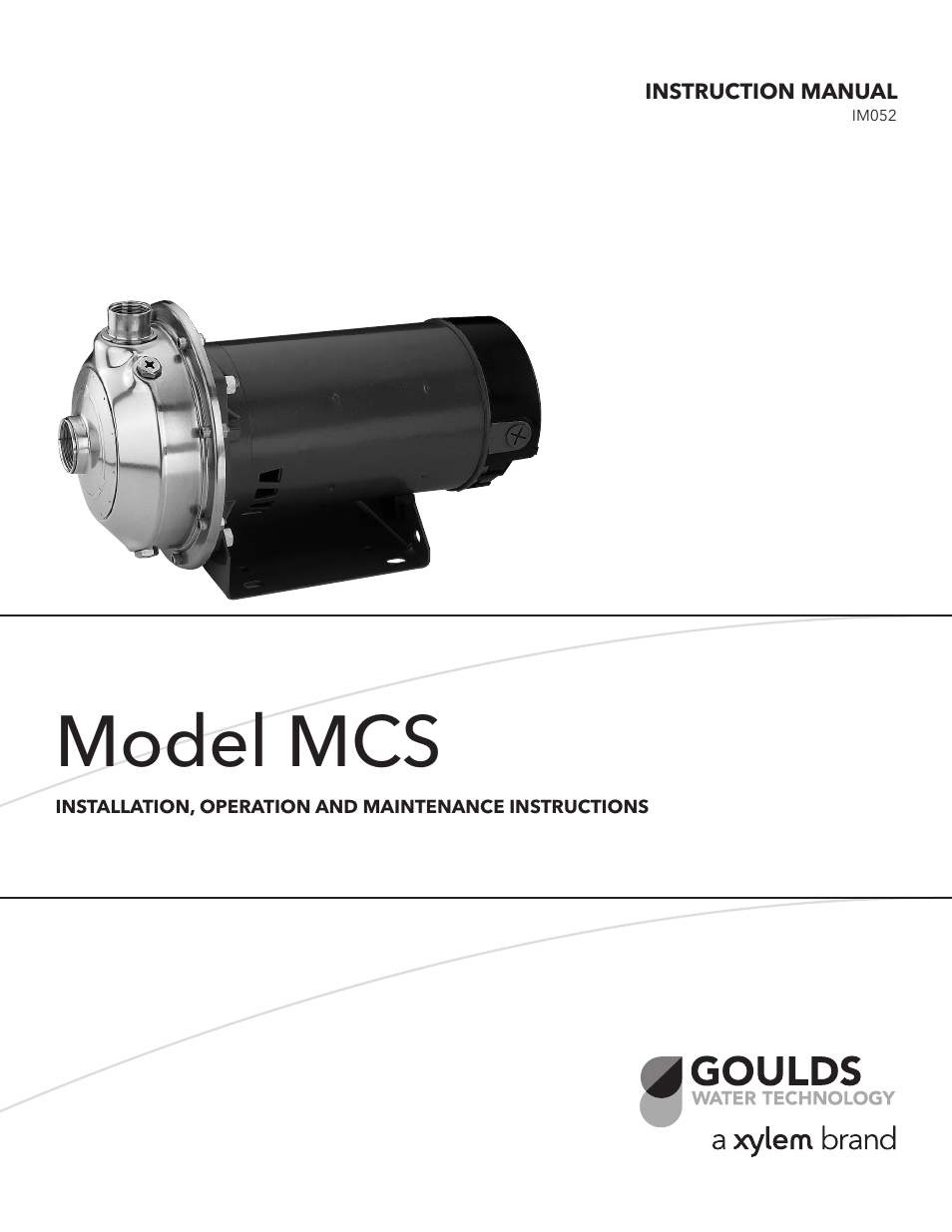 Xylem IM052 R04 Model MCS User Manual | 24 pages