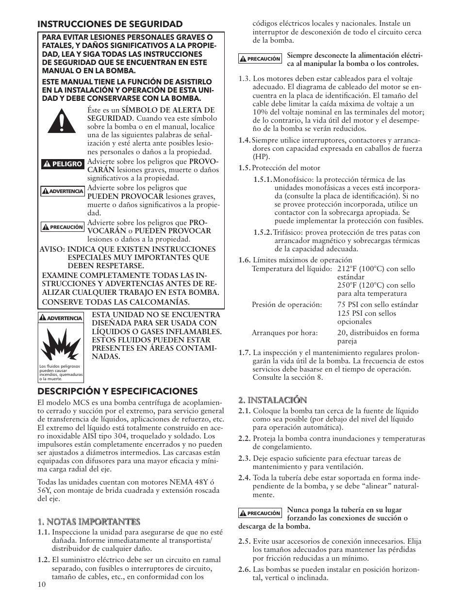 Xylem IM052 R04 Model MCS User Manual | Page 10 / 24