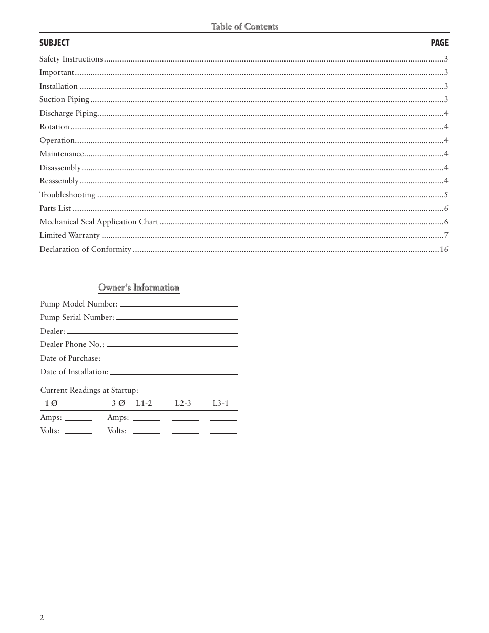 Xylem IM052 R04 Model MCS User Manual | Page 2 / 24