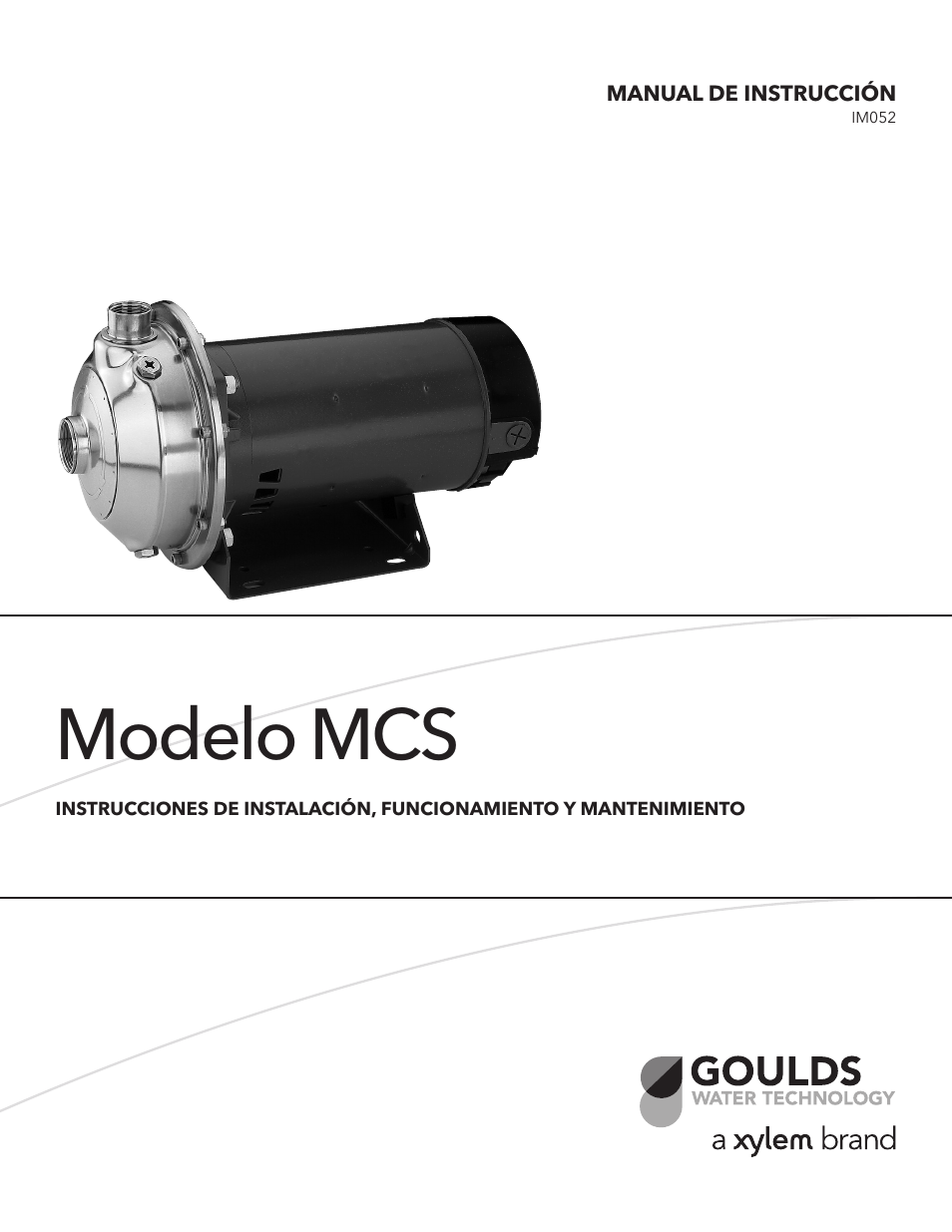 Modelo mcs | Xylem IM052 R04 Model MCS User Manual | Page 8 / 24