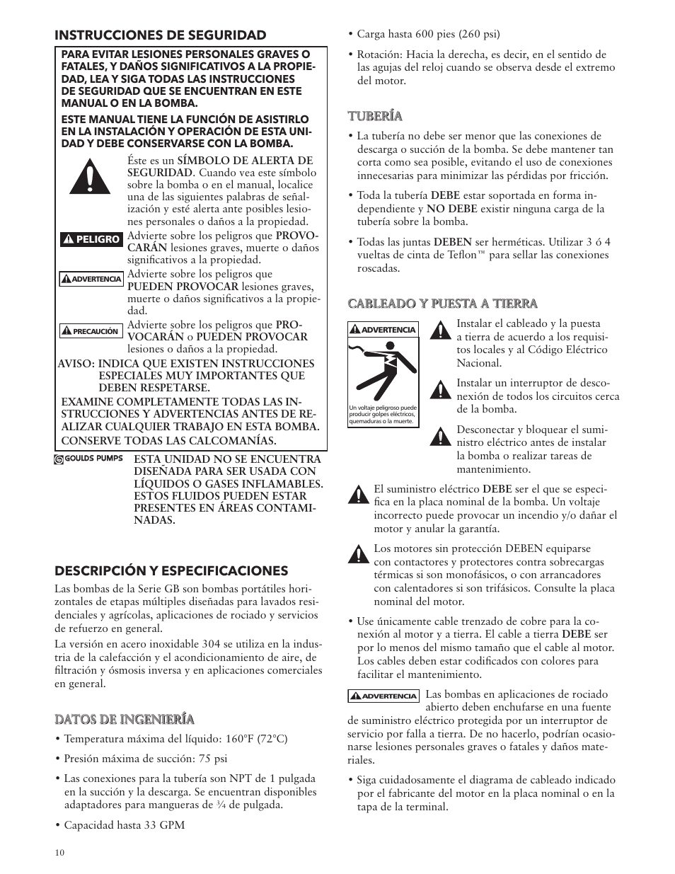 Xylem IM055 R03 MODEL GB User Manual | Page 10 / 24
