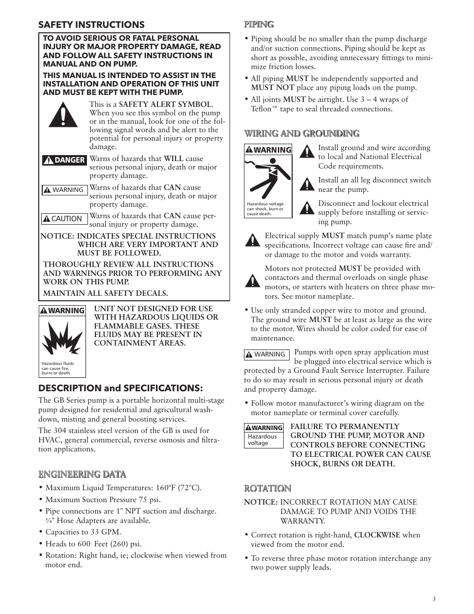 Xylem IM055 R03 MODEL GB User Manual | Page 3 / 24