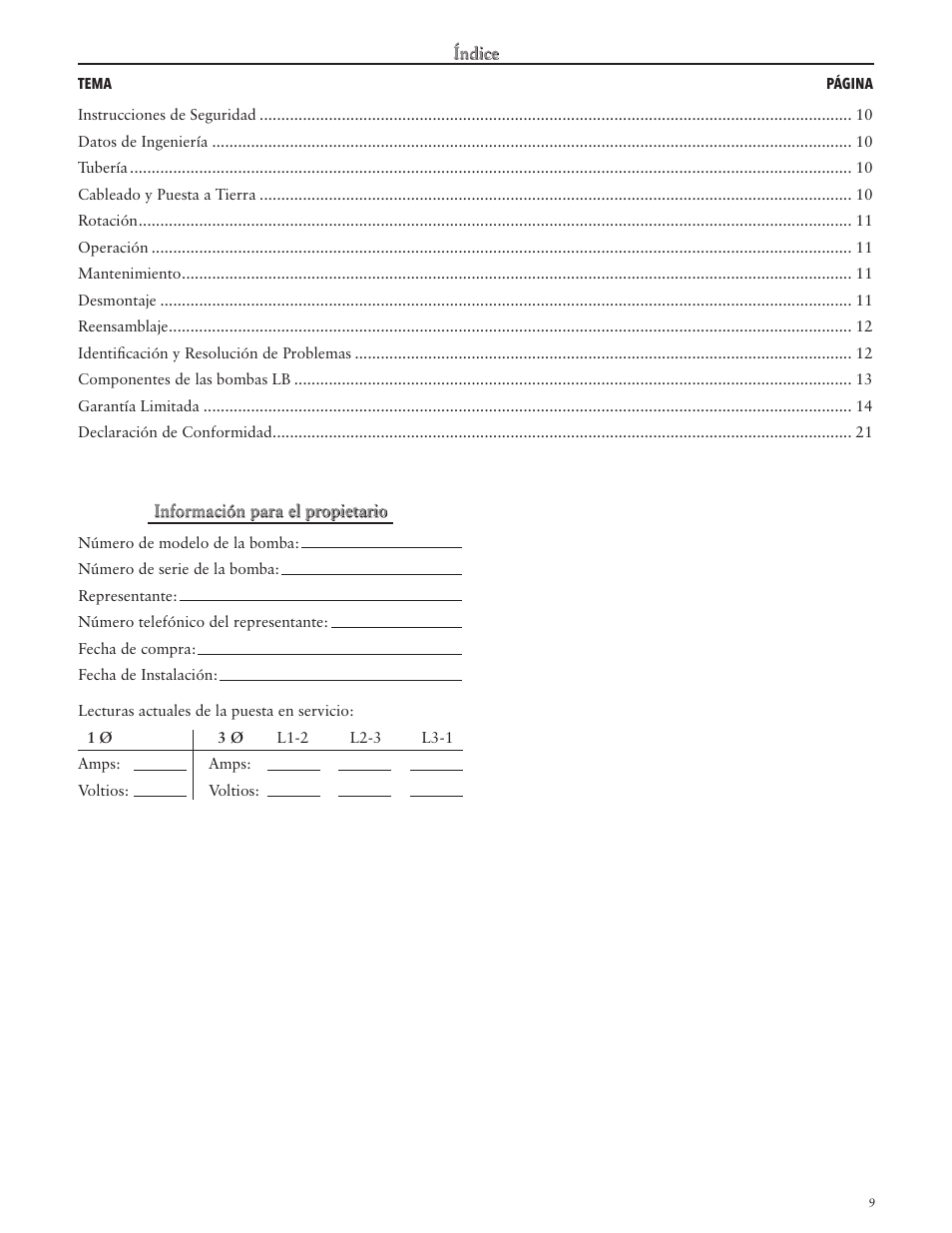 Xylem IM055 R03 MODEL GB User Manual | Page 9 / 24