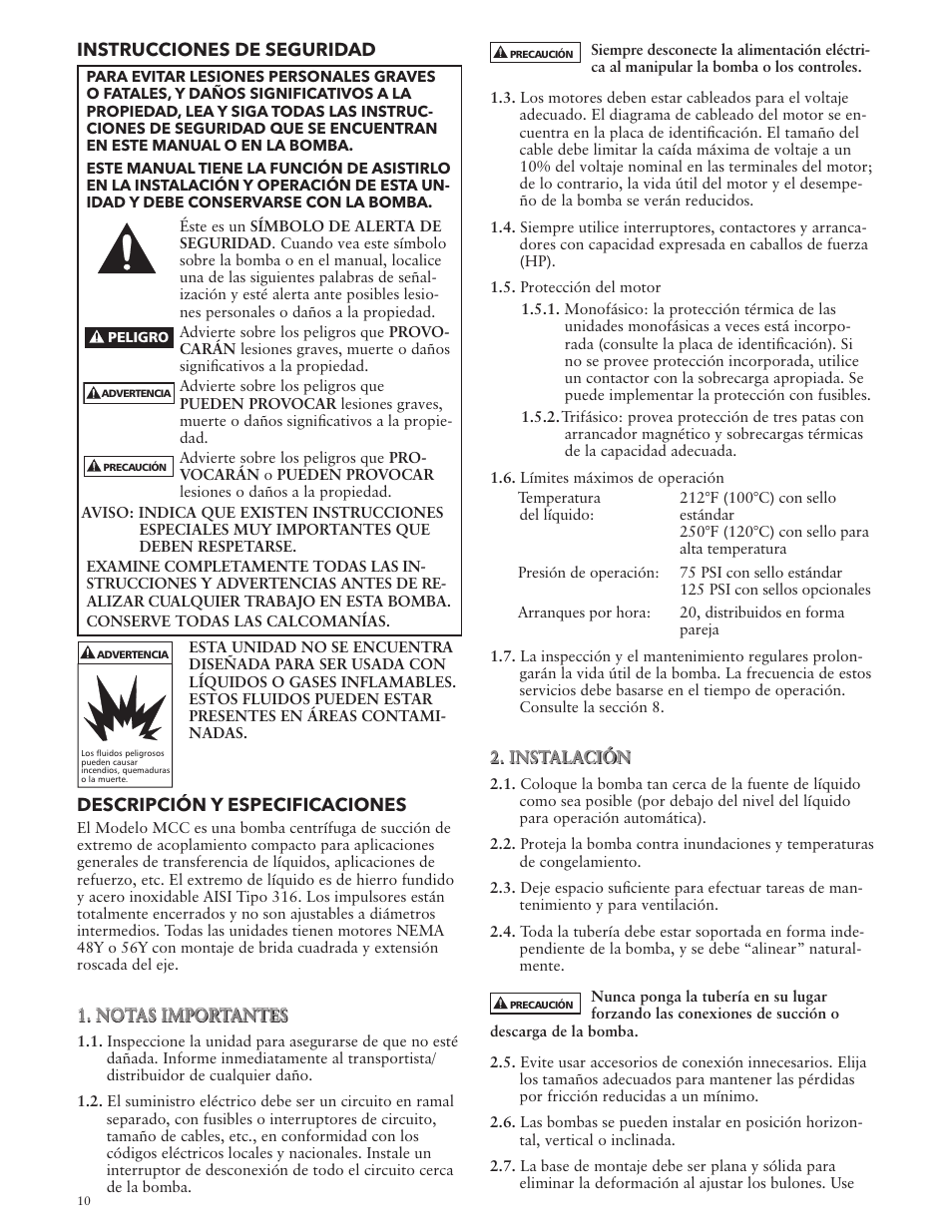 Xylem IM060 R03 Model MCC User Manual | Page 10 / 24
