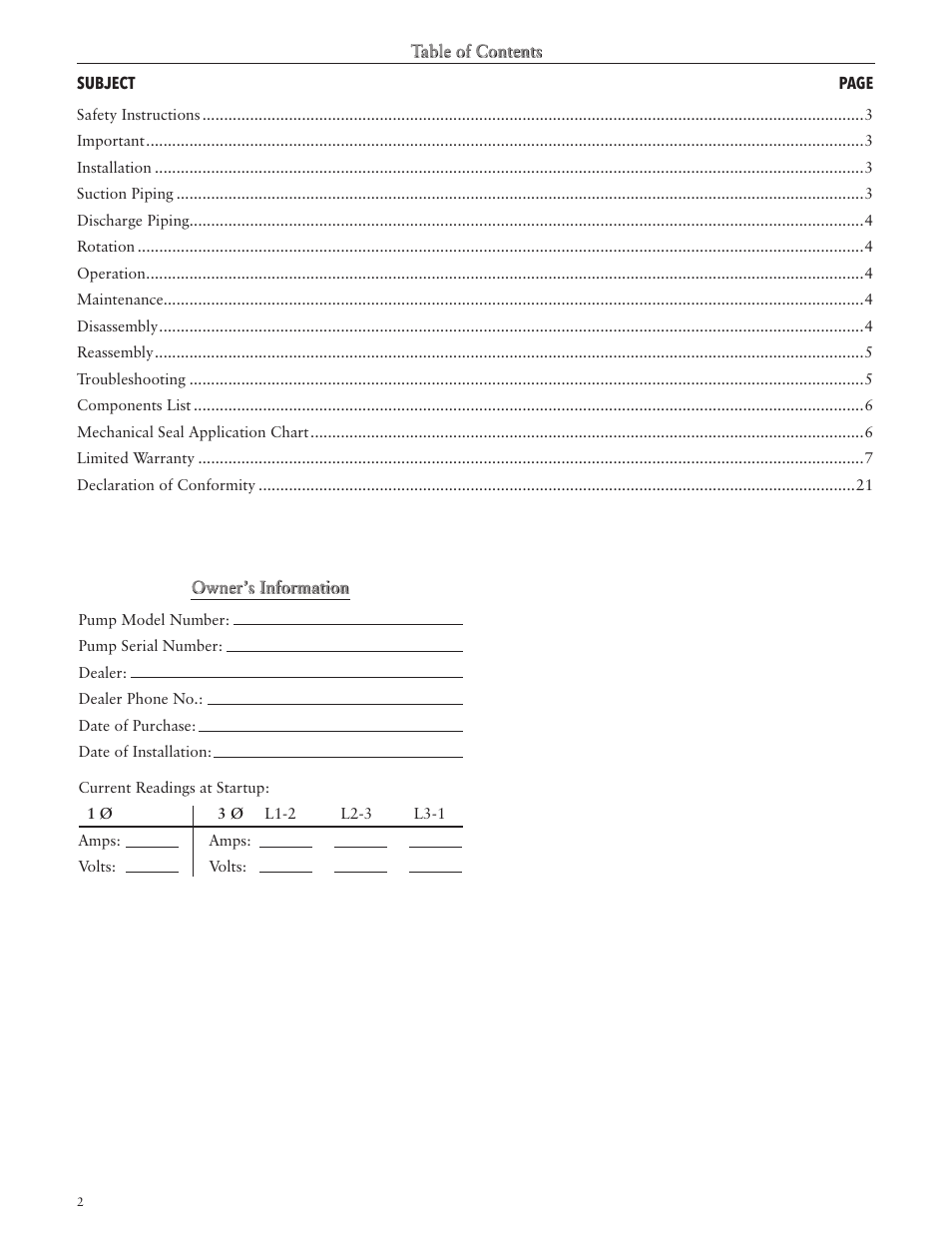 Xylem IM060 R03 Model MCC User Manual | Page 2 / 24