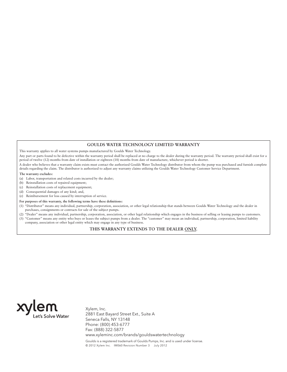 Xylem IM060 R03 Model MCC User Manual | Page 7 / 24