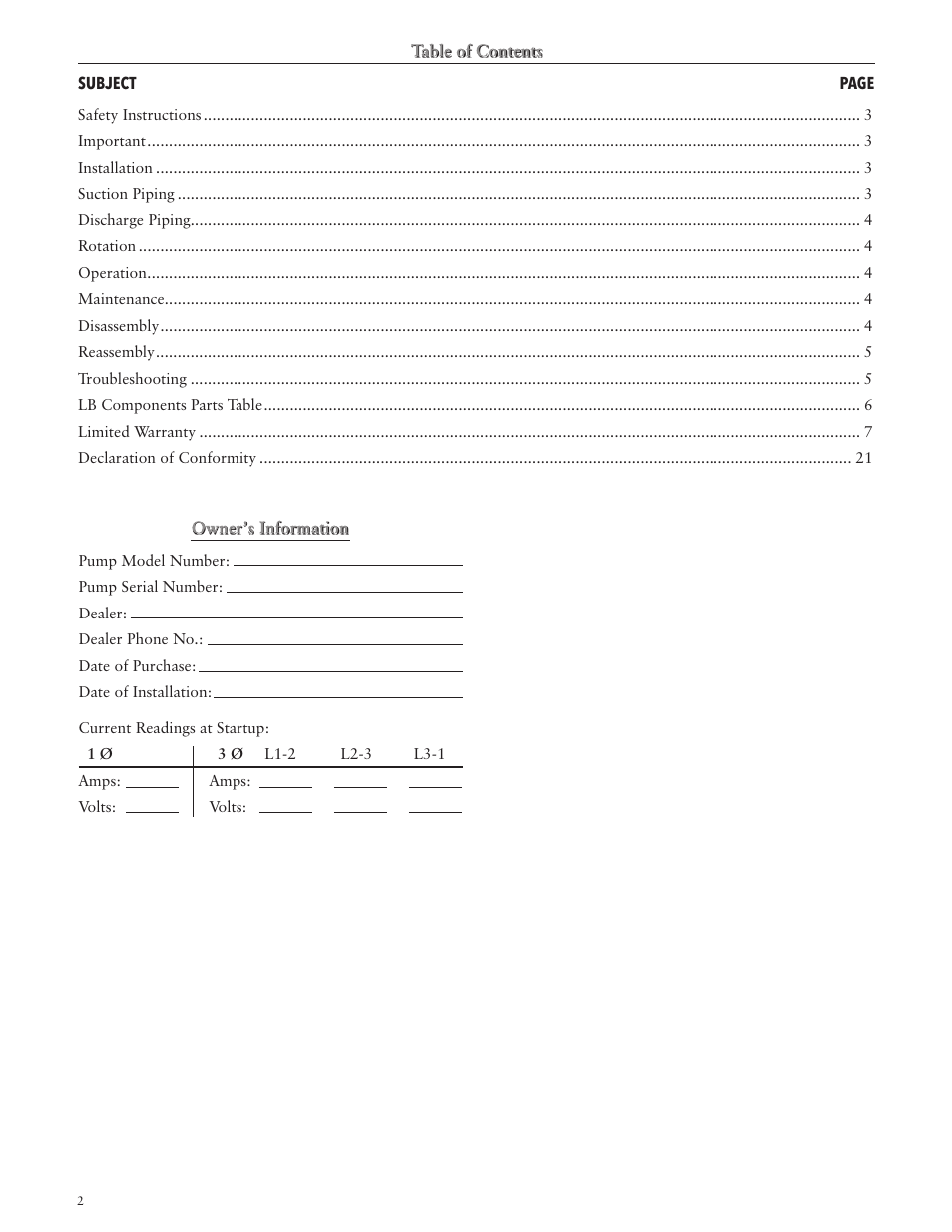 Xylem IM064 R05 Model LB User Manual | Page 2 / 24