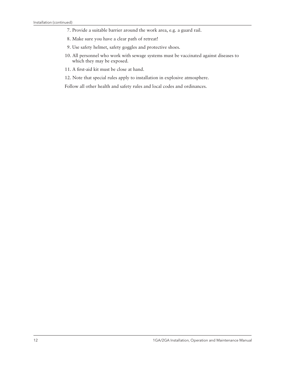 Xylem IM070 R03 Models 1GA/2GA User Manual | Page 14 / 26