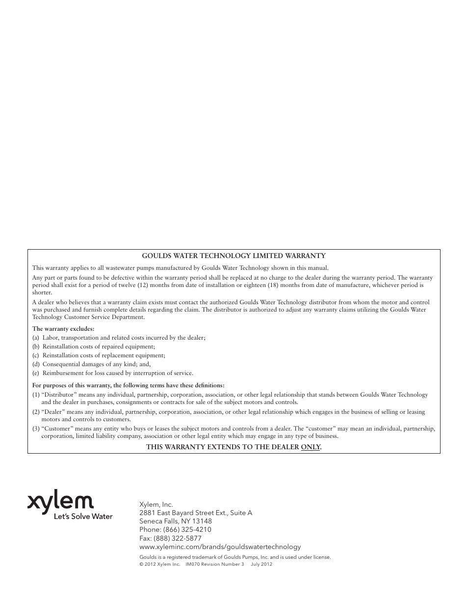 Xylem IM070 R03 Models 1GA/2GA User Manual | Page 26 / 26