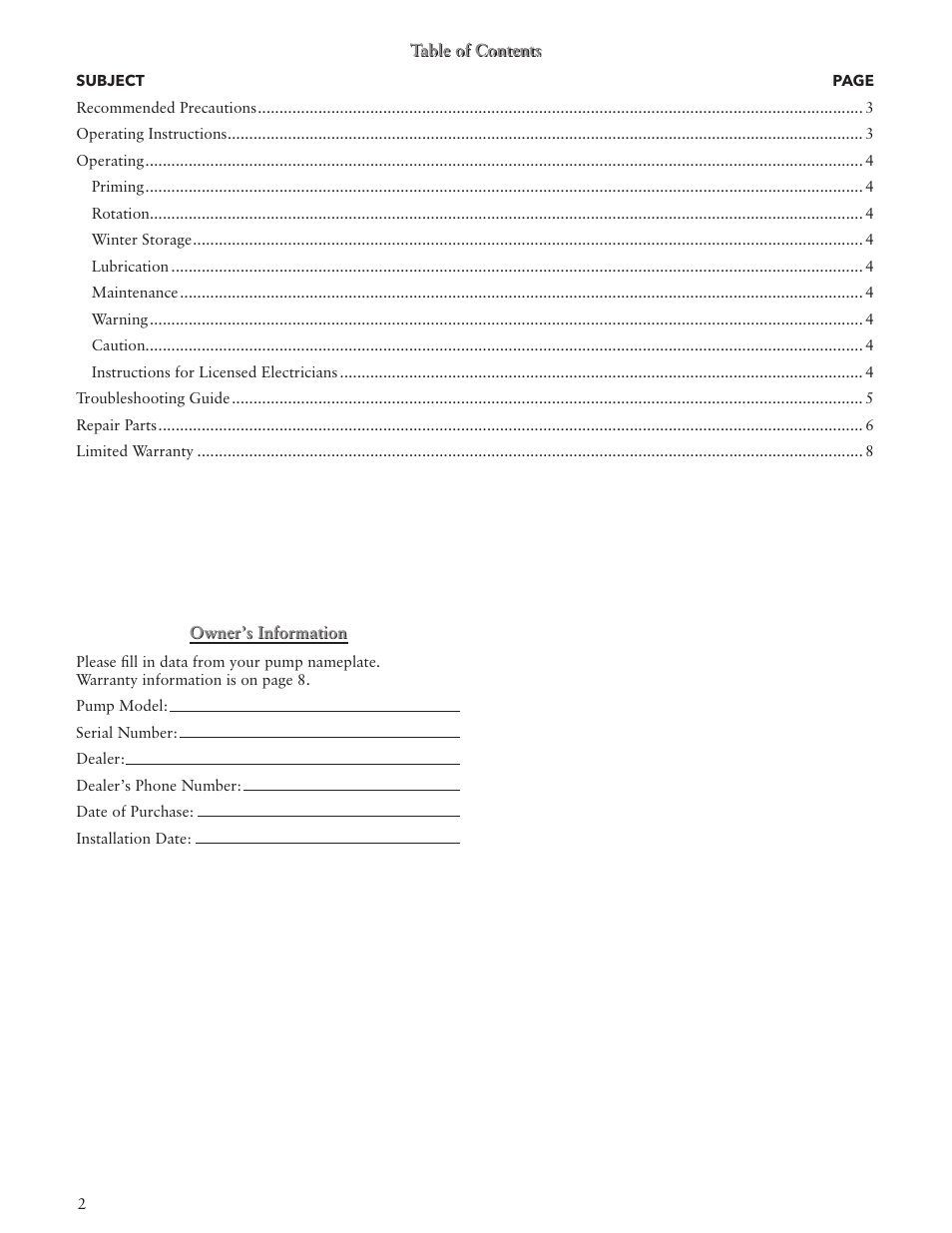 Xylem IM078 Marlow Series 20EVP User Manual | Page 2 / 24