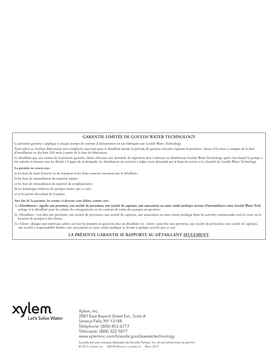 Xylem IM078 Marlow Series 20EVP User Manual | Page 24 / 24