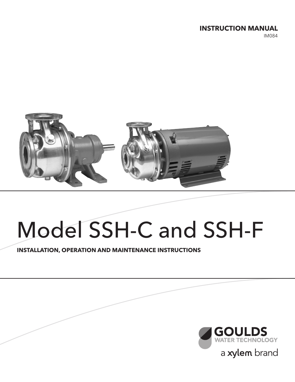 Xylem IM084 R05 SSH-C and SSH-F User Manual | 36 pages