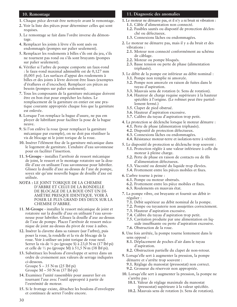 Xylem IM084 R05 SSH-C and SSH-F User Manual | Page 30 / 36