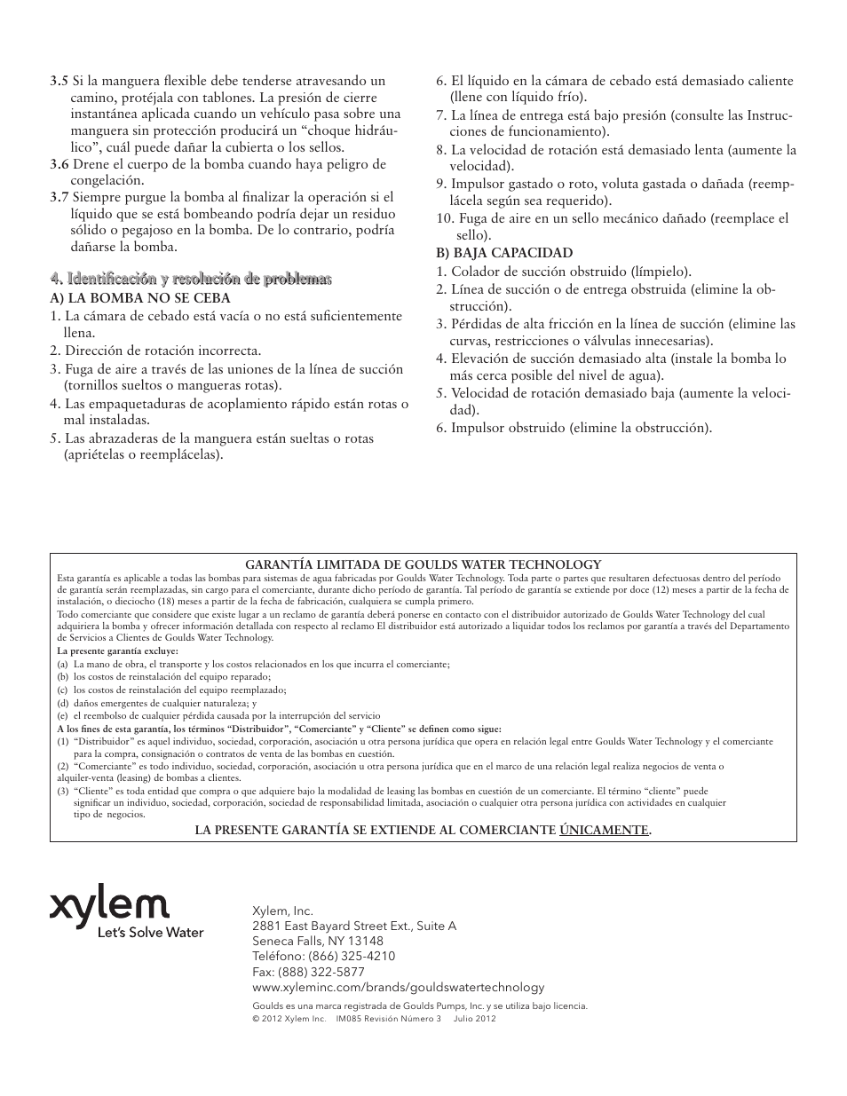 Xylem IM085 R03 2AUW/3AUW User Manual | Page 8 / 12