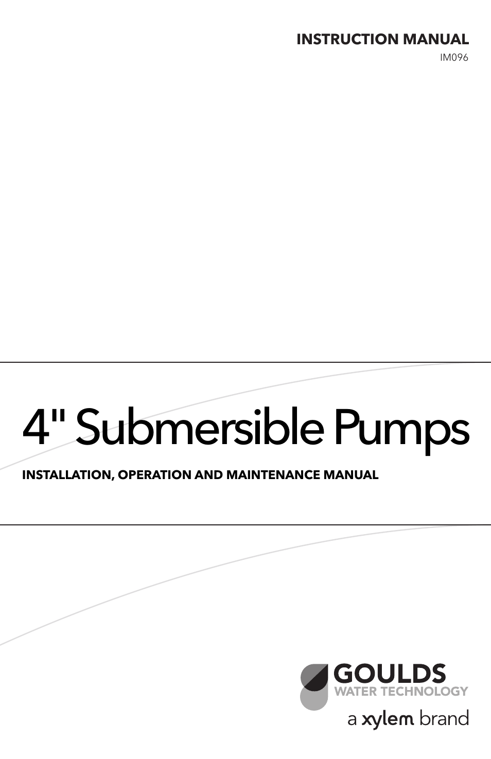 Xylem IM096 R07 4 Submersible Pumps User Manual | 68 pages