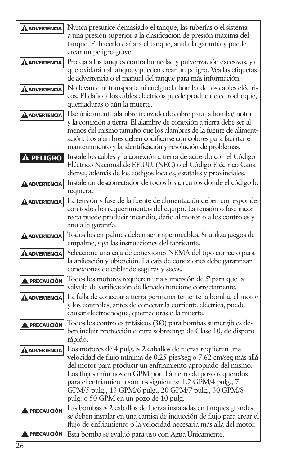 Xylem IM096 R07 4 Submersible Pumps User Manual | Page 26 / 68