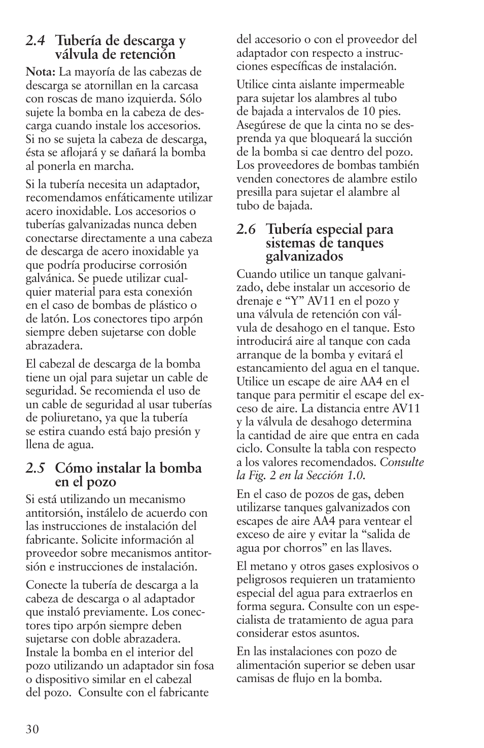 4 tubería de descarga y válvula de retención, 5 cómo instalar la bomba en el pozo | Xylem IM096 R07 4 Submersible Pumps User Manual | Page 30 / 68