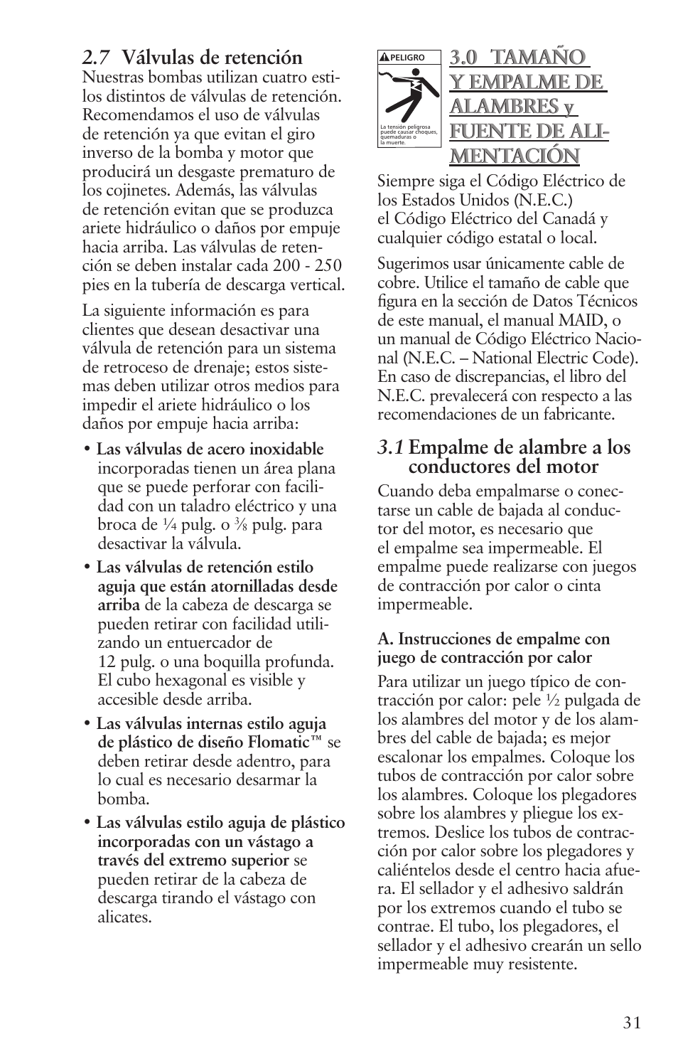 7 válvulas de retención, 1 empalme de alambre a los conductores del motor | Xylem IM096 R07 4 Submersible Pumps User Manual | Page 31 / 68
