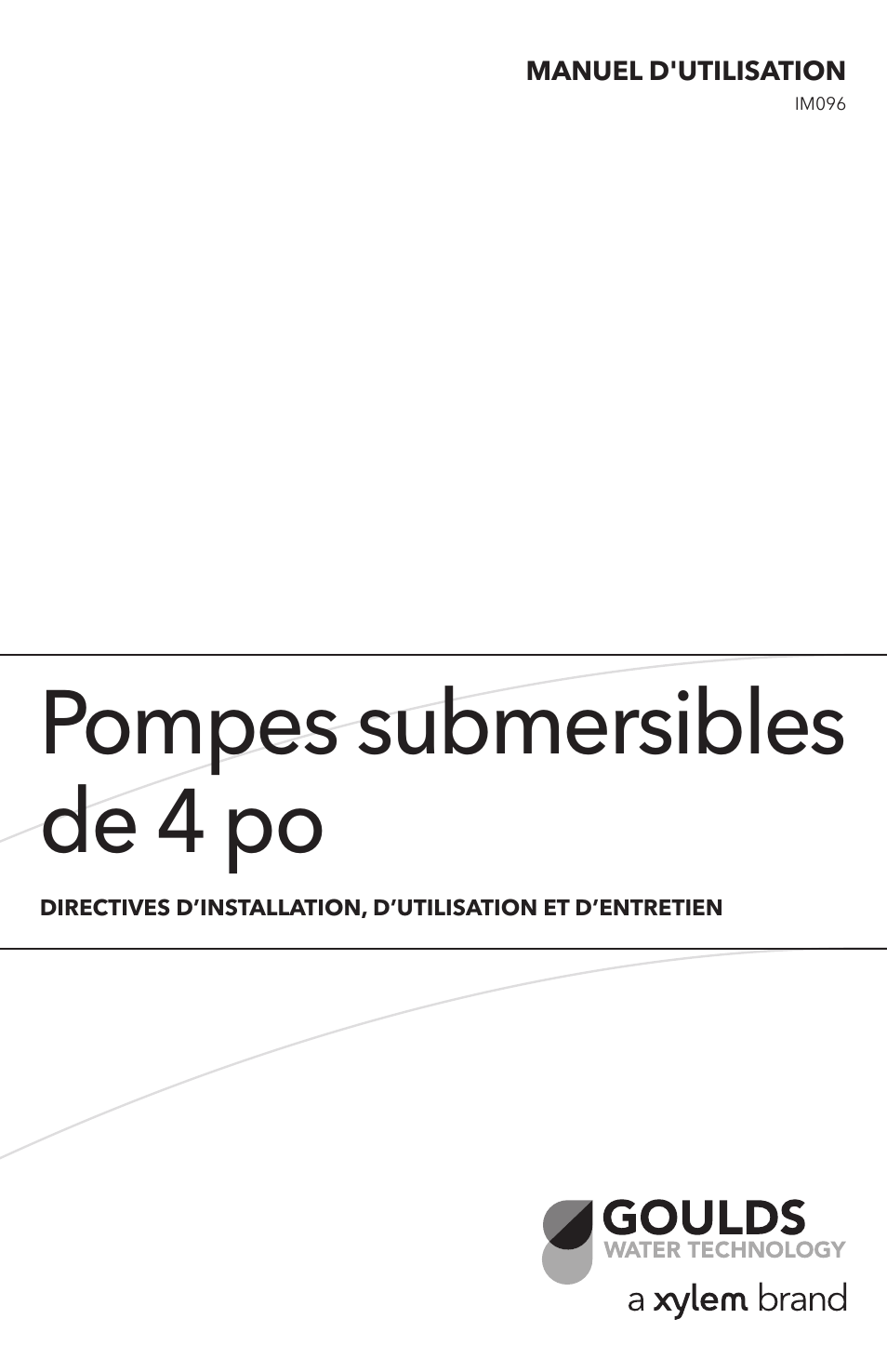 Pompes submersibles de 4 po | Xylem IM096 R07 4 Submersible Pumps User Manual | Page 44 / 68