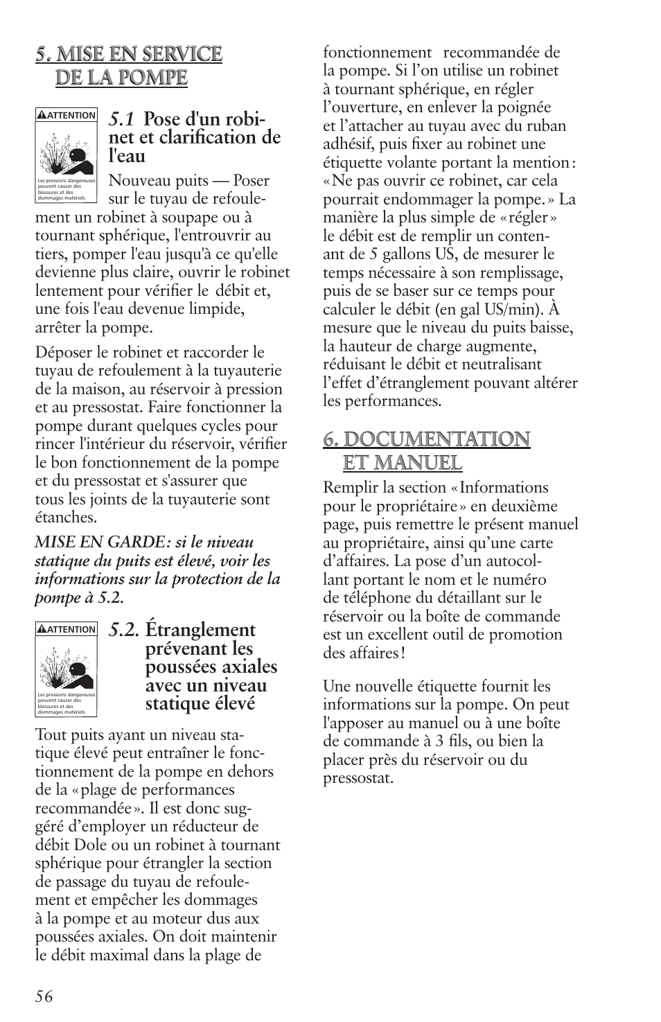 Documentation et manuel | Xylem IM096 R07 4 Submersible Pumps User Manual | Page 56 / 68
