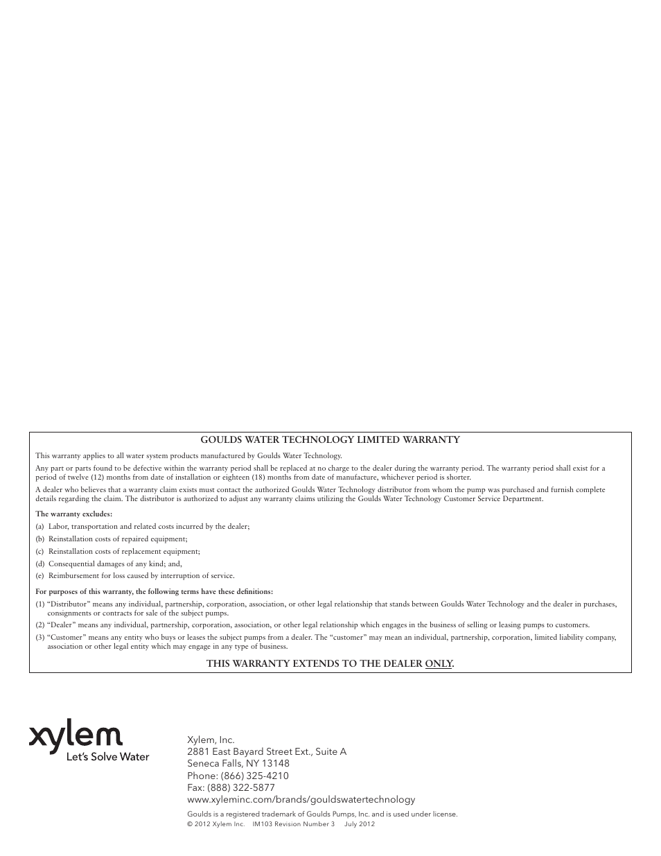 Xylem IM103 R03 5 and Larger Submersible Pump User Manual | Page 17 / 48