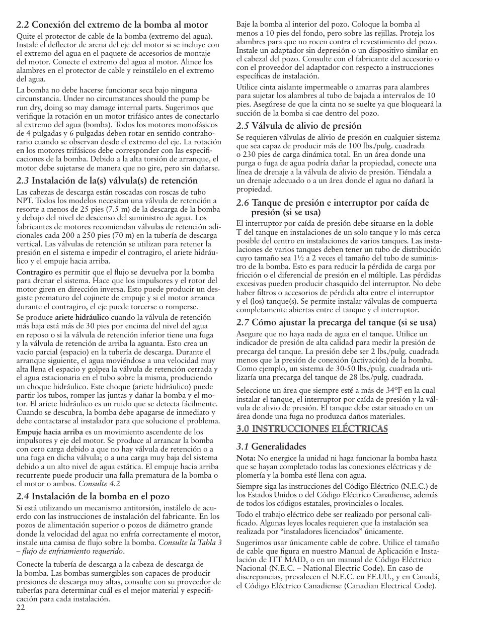 Xylem IM103 R03 5 and Larger Submersible Pump User Manual | Page 22 / 48