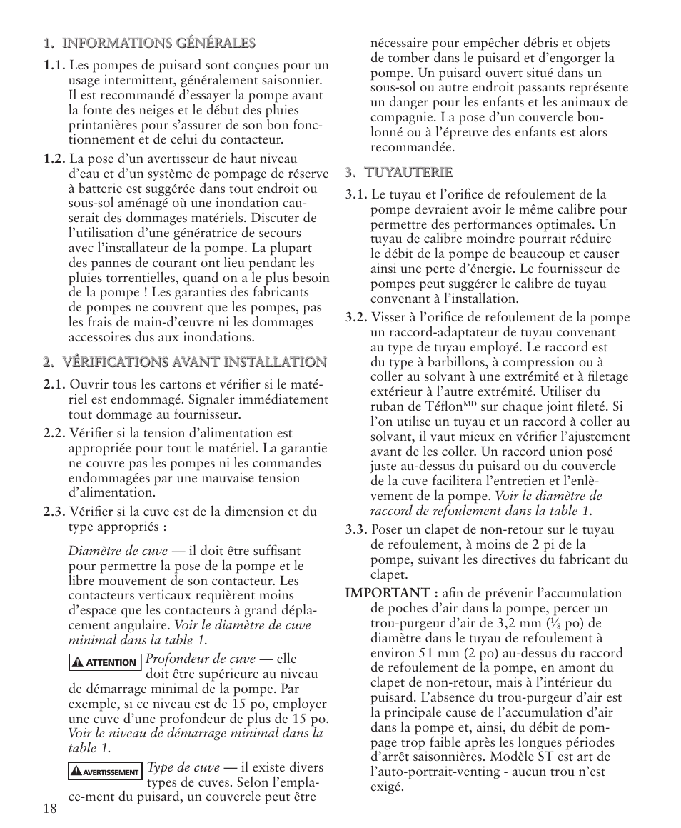 Xylem IM105R05 Sump Pumps User Manual | Page 18 / 24