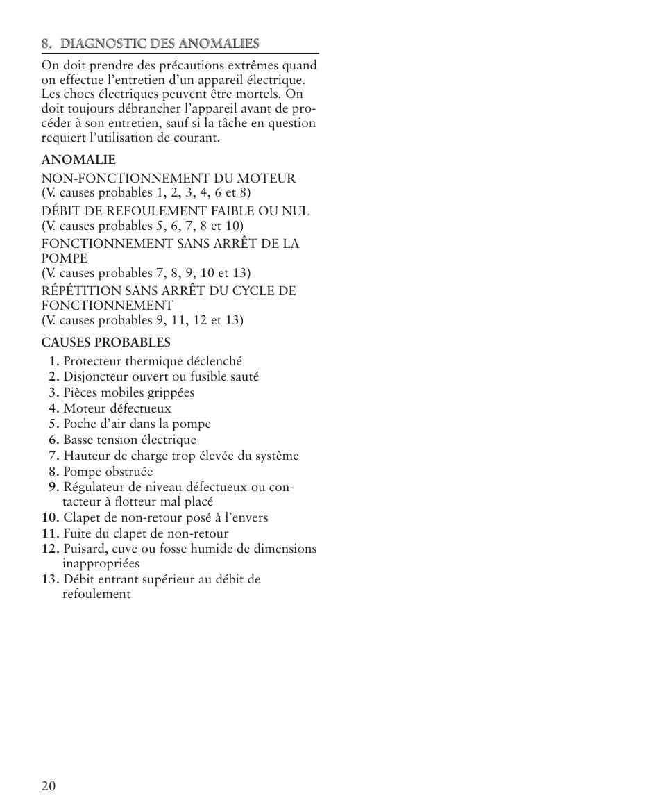 Xylem IM105R05 Sump Pumps User Manual | Page 20 / 24