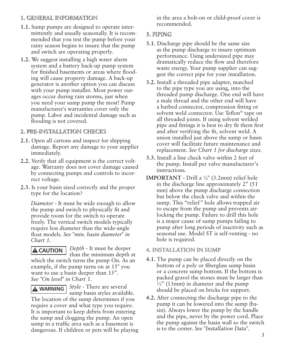 Xylem IM105R05 Sump Pumps User Manual | Page 3 / 24