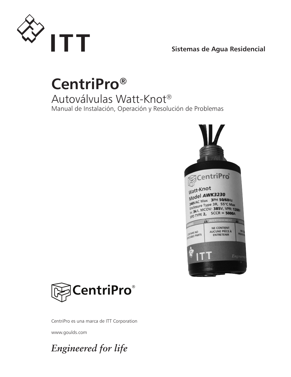 Centripro, Autoválvulas watt-knot | Xylem IM122 R03 Watt-Knot Voltage Surge Arrestor (OBSOLETE) User Manual | Page 5 / 12