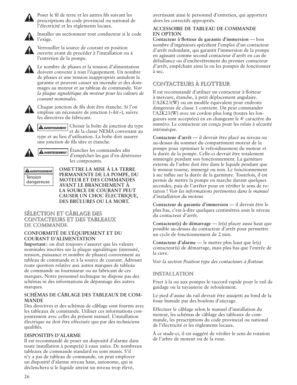Xylem IM123 R04 Explosion Proof Wastewater Pumps Listed Class 1, Groups C and D Hazardous Locations User Manual | Page 26 / 32