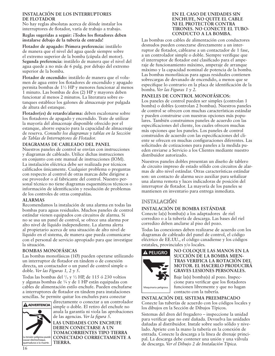 Xylem IM127 R03 Single Phase Sump, Effluent and Sewage User Manual | Page 16 / 36