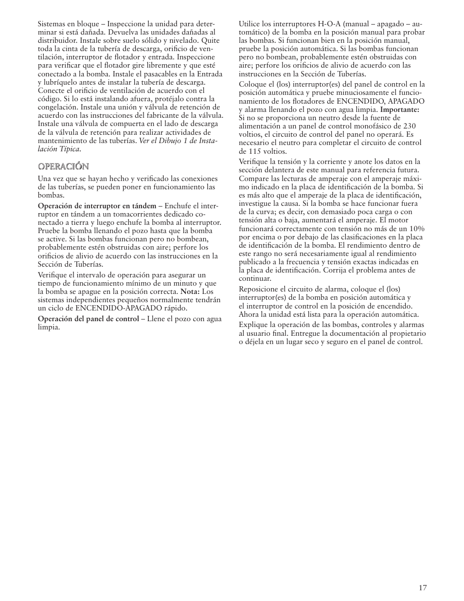 Xylem IM127 R03 Single Phase Sump, Effluent and Sewage User Manual | Page 17 / 36