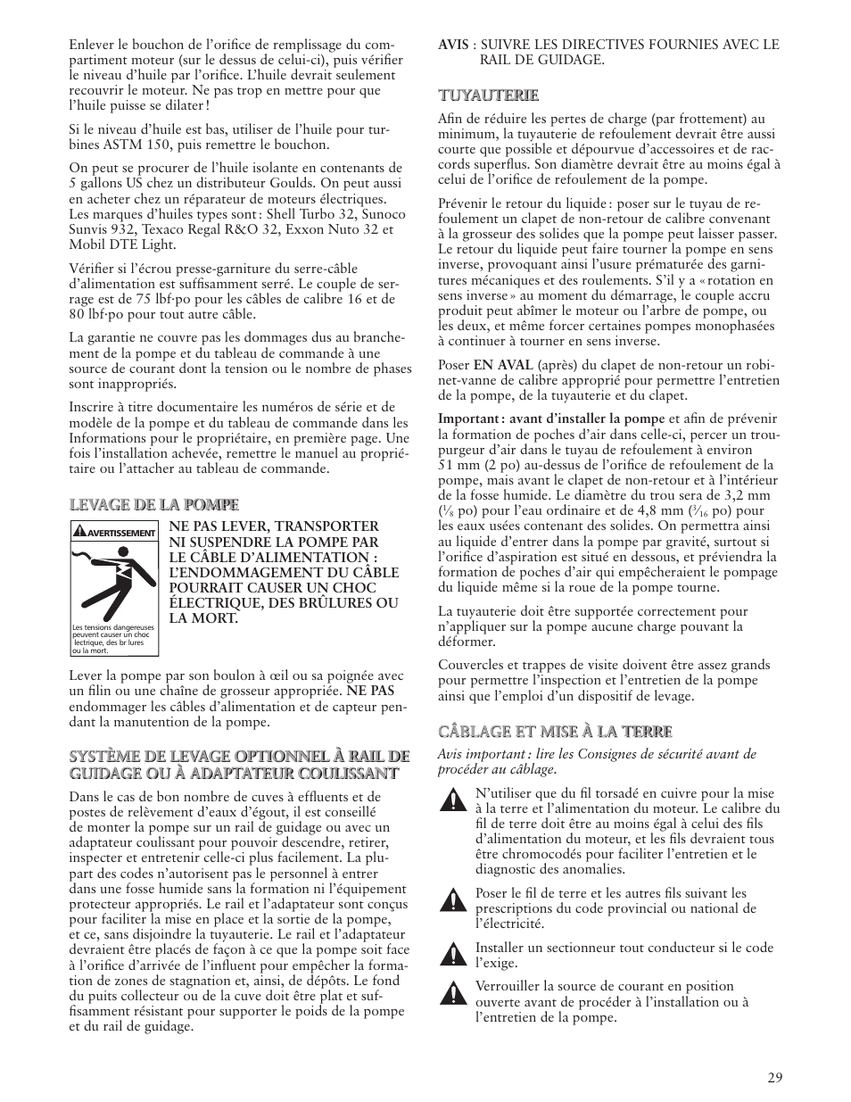 Xylem IM127 R04 Sump Pumps User Manual | Page 29 / 40