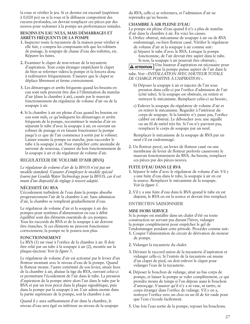 Xylem IM129 R01 BF03S User Manual | Page 27 / 32
