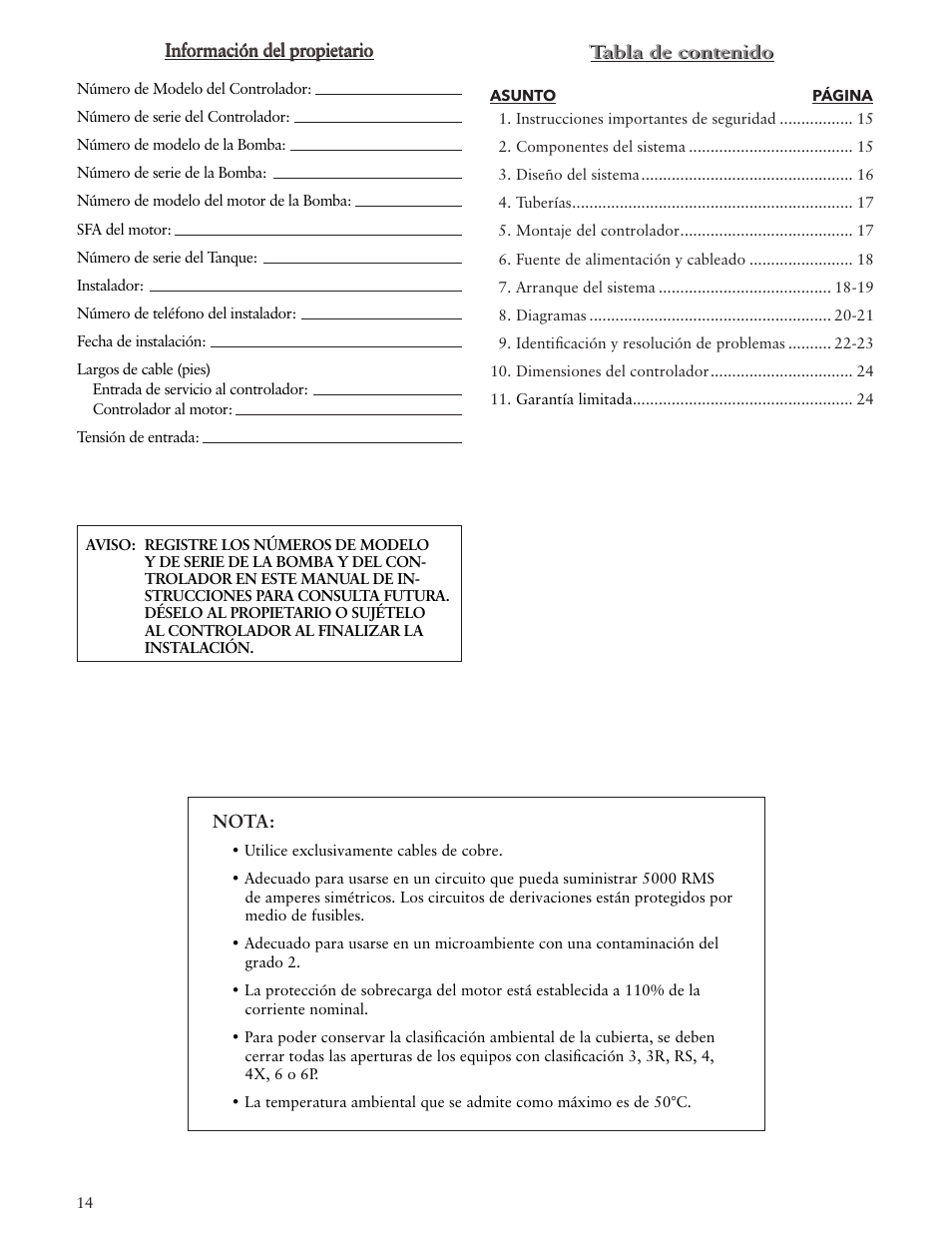 Xylem IM156 R06 1AB2 & 2AB2, Aquavar ABII Variable Speed Pump Controller User Manual | Page 14 / 36